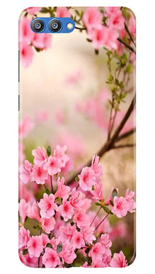 Pink flowers Mobile Back Case for Honor View 10 (Design - 69)
