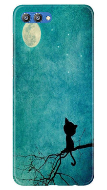 Moon cat Mobile Back Case for Honor View 10 (Design - 70)