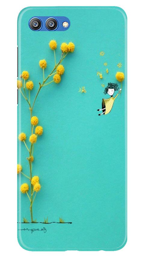 Flowers Girl Case for Honor View 10 (Design No. 216)