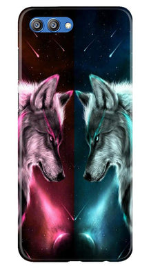Wolf fight Mobile Back Case for Honor View 10 (Design - 221)