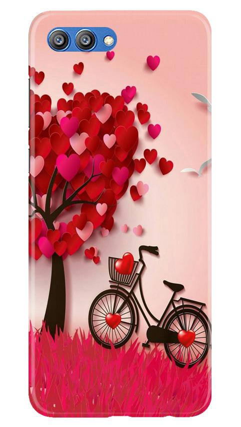 Red Heart Cycle Case for Honor View 10 (Design No. 222)
