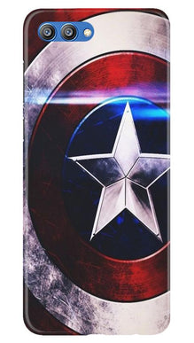 Captain America Shield Mobile Back Case for Honor View 10 (Design - 250)