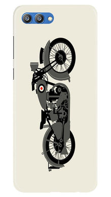 MotorCycle Mobile Back Case for Honor View 10 (Design - 259)