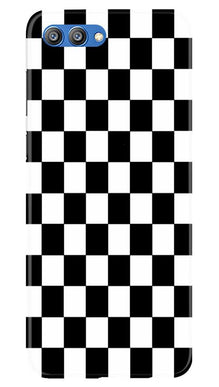 Black White Boxes Mobile Back Case for Honor View 10 (Design - 372)