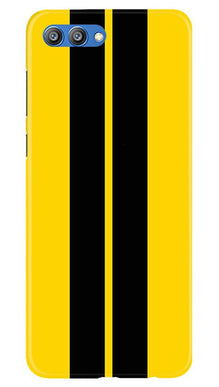 Black Yellow Pattern Mobile Back Case for Honor View 10 (Design - 377)