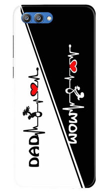 Love Mom Dad Mobile Back Case for Honor View 10 (Design - 385)