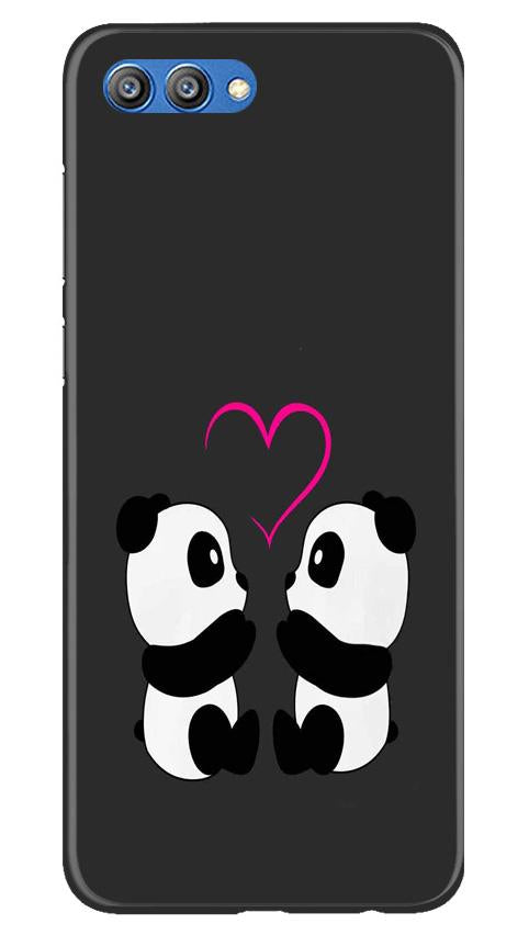 Panda Love Mobile Back Case for Honor View 10 (Design - 398)
