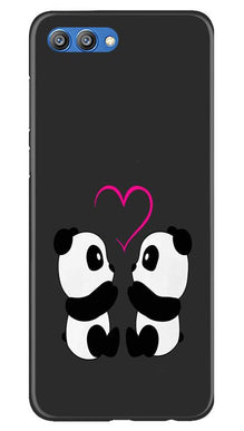 Panda Love Mobile Back Case for Honor View 10 (Design - 398)