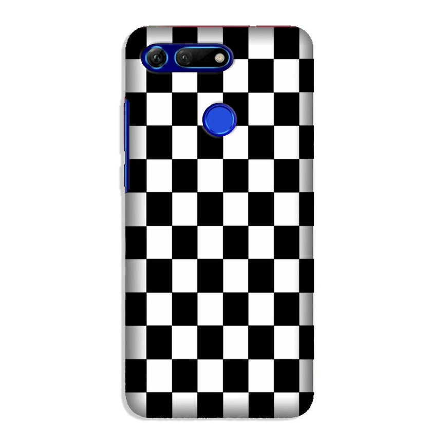 Black White Boxes Mobile Back Case for Honor View 20 (Design - 372)