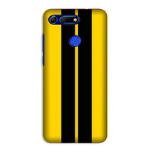 Black Yellow Pattern Mobile Back Case for Honor View 20 (Design - 377)