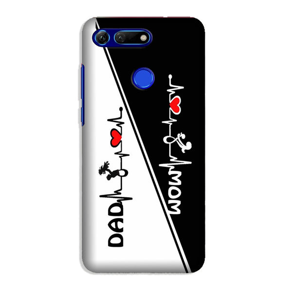 Love Mom Dad Mobile Back Case for Honor View 20 (Design - 385)