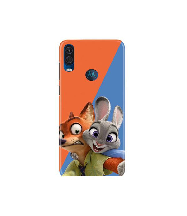 Cartoon Mobile Back Case for Moto One Vision (Design - 346)