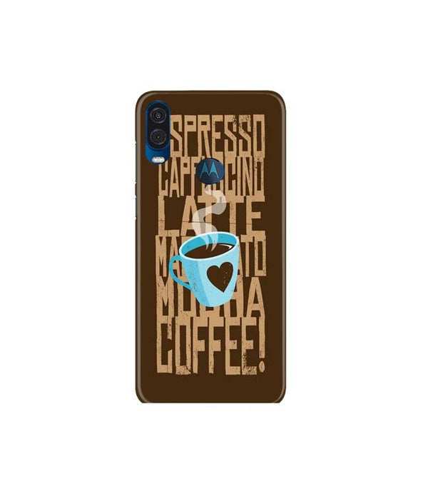 Love Coffee Mobile Back Case for Moto One Vision (Design - 351)