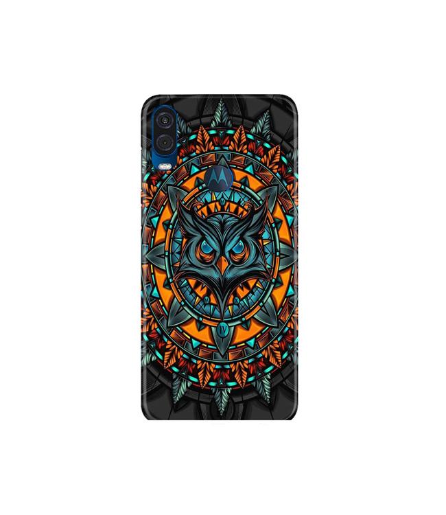 Owl Mobile Back Case for Moto One Vision (Design - 360)