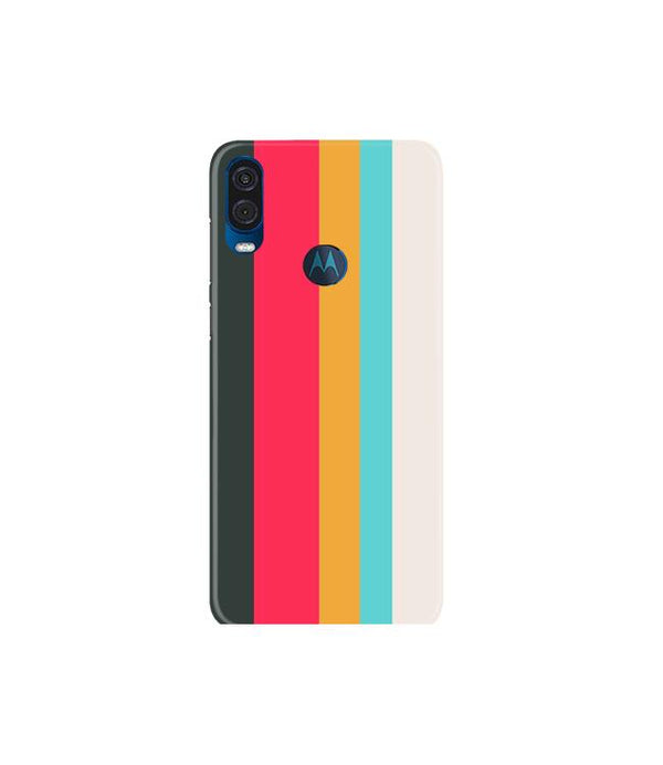 Color Pattern Mobile Back Case for Moto One Vision (Design - 369)