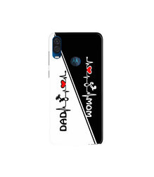 Love Mom Dad Mobile Back Case for Moto One Vision (Design - 385)