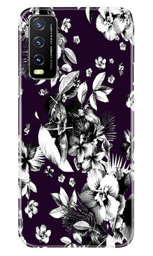 white flowers Mobile Back Case for Vivo Y20 (Design - 7)