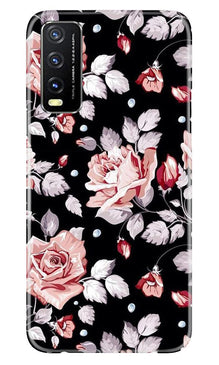 Pink rose Mobile Back Case for Vivo Y20 (Design - 12)