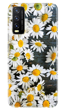 White flowers2 Mobile Back Case for Vivo Y20G (Design - 62)