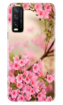 Pink flowers Mobile Back Case for Vivo Y20 (Design - 69)