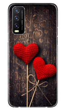 Red Hearts Mobile Back Case for Vivo Y20i (Design - 80)