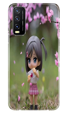 Cute Girl Mobile Back Case for Vivo Y20i (Design - 92)