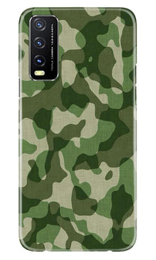 Army Camouflage Mobile Back Case for Vivo Y20i  (Design - 106)