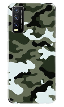 Army Camouflage Mobile Back Case for Vivo Y20G  (Design - 108)