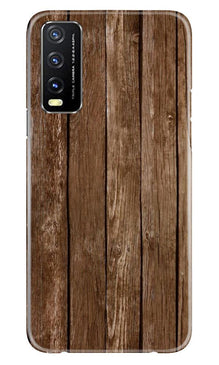 Wooden Look Mobile Back Case for Vivo Y20i  (Design - 112)