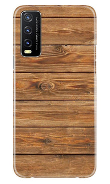 Wooden Look Mobile Back Case for Vivo Y20i  (Design - 113)