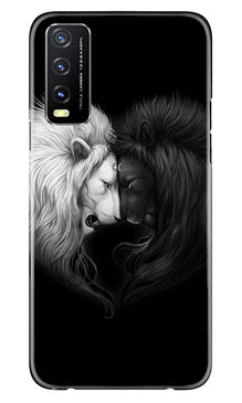 Dark White Lion Mobile Back Case for Vivo Y20i  (Design - 140)