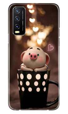 Cute Bunny Mobile Back Case for Vivo Y20 (Design - 213)
