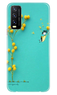 Flowers Girl Mobile Back Case for Vivo Y20 (Design - 216)
