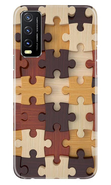 Puzzle Pattern Mobile Back Case for Vivo Y20 (Design - 217)