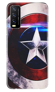 Captain America Shield Mobile Back Case for Vivo Y20 (Design - 250)