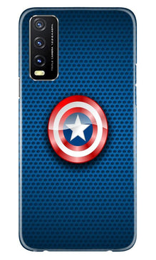 Captain America Shield Mobile Back Case for Vivo Y20i (Design - 253)
