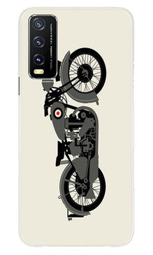 MotorCycle Mobile Back Case for Vivo Y20 (Design - 259)