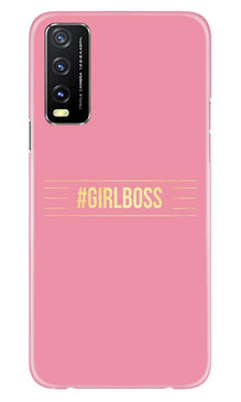 Girl Boss Pink Mobile Back Case for Vivo Y20i (Design - 263)