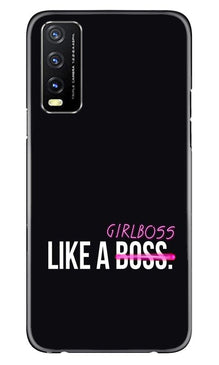 Like a Girl Boss Mobile Back Case for Vivo Y20G (Design - 265)