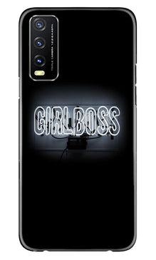 Girl Boss Black Mobile Back Case for Vivo Y20i (Design - 268)