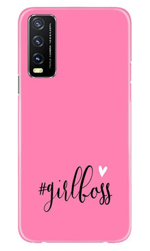 Girl Boss Pink Mobile Back Case for Vivo Y20 (Design - 269)