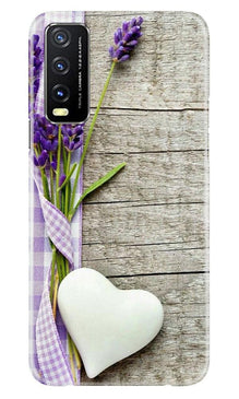 White Heart Mobile Back Case for Vivo Y20i (Design - 298)