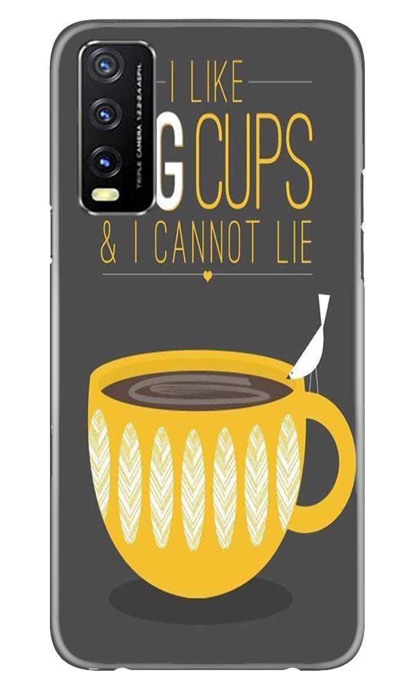 Big Cups Coffee Mobile Back Case for Vivo Y20i (Design - 352)