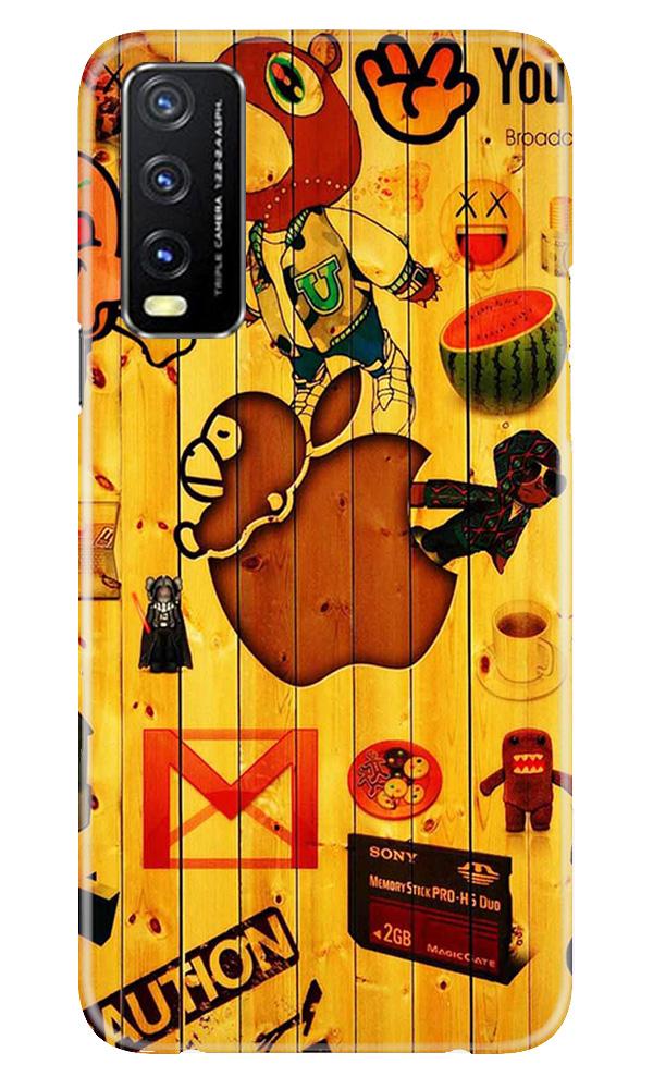 Wooden Texture Mobile Back Case for Vivo Y20 (Design - 367)
