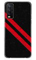 Black Red Pattern Mobile Back Case for Vivo Y20 (Design - 373)