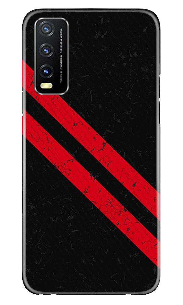 Black Red Pattern Mobile Back Case for Vivo Y20 (Design - 373)