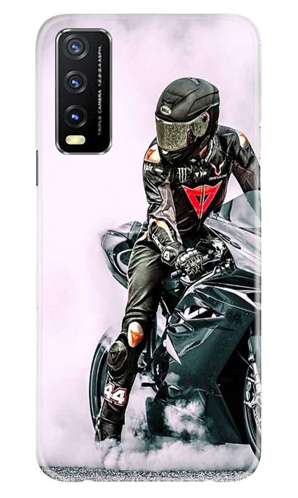 Biker Mobile Back Case for Vivo Y20 (Design - 383)