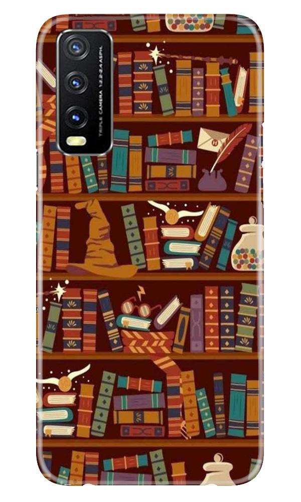 Book Shelf Mobile Back Case for Vivo Y20 (Design - 390)