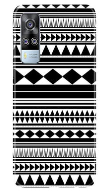 Black white Pattern Mobile Back Case for Vivo Y51A (Design - 5)