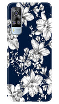 White flowers Blue Background Case for Vivo Y53s